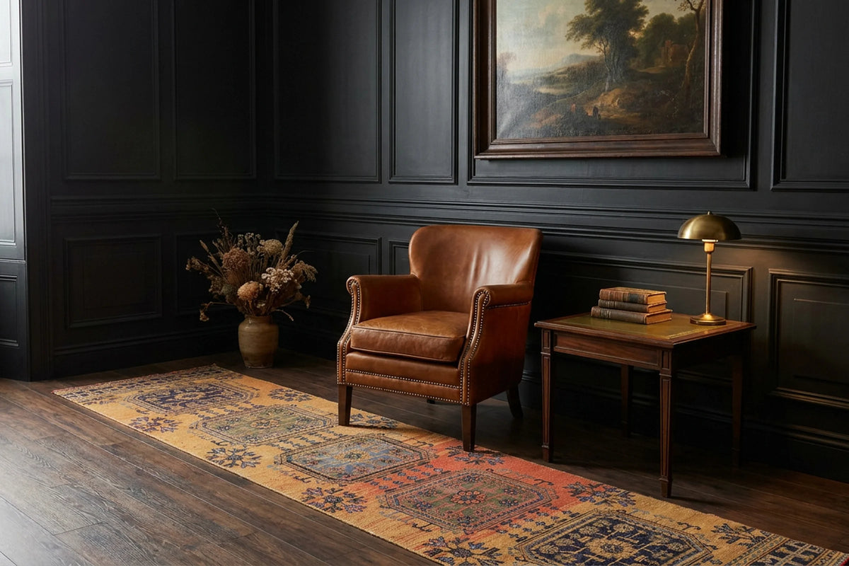 Turkish Runner Rug in a styled room