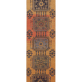 Vintage Konya Turkish Runner Rug 2x10 ft — Orange & Blue Geometric