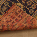 Vintage Konya Turkish Runner Rug 2x10 ft — Orange & Blue Geometric