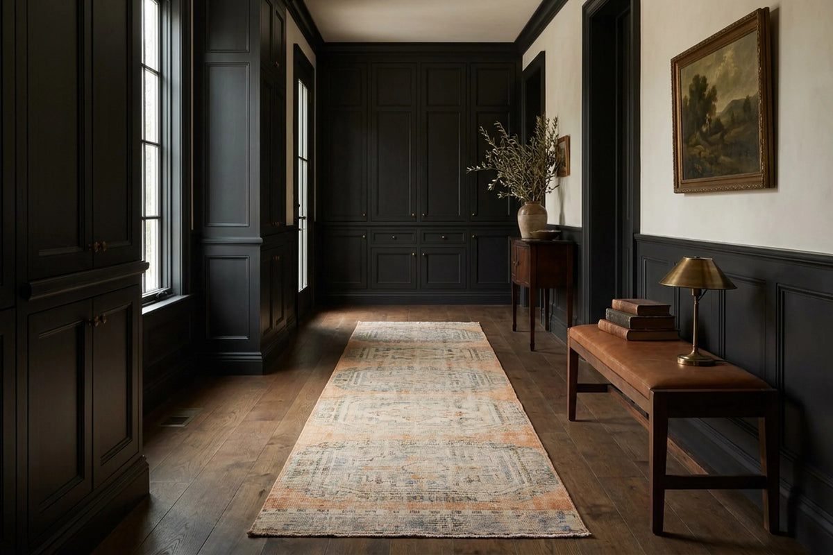 Turkish Runner Rug in a styled room