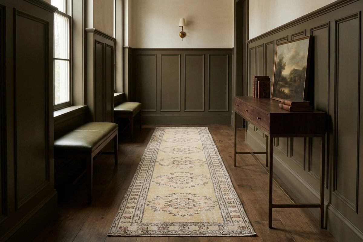 Turkish Runner Rug in a styled room