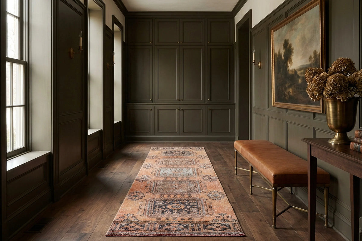 Turkish Runner Rug in a styled room