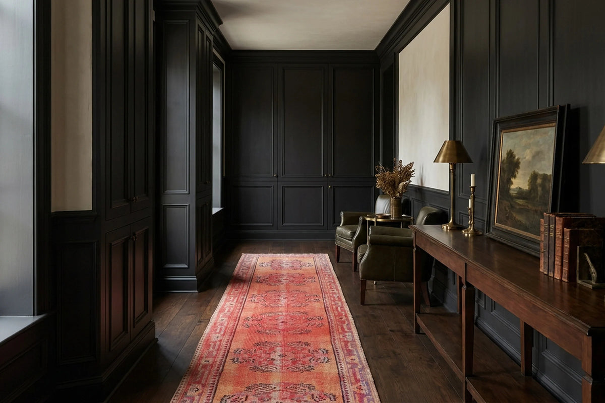 Turkish Runner Rug in a styled room