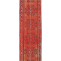 Vintage Manisa Turkish Runner Rug 2x10 ft — Red & Pink Floral