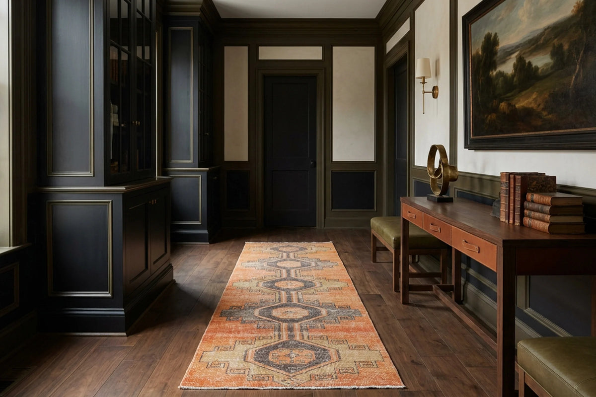 Turkish Runner Rug in a styled room