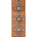 Vintage Malatya Turkish Runner Rug 2x11 ft — Orange & Brown Geometric