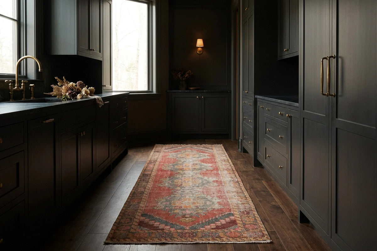 Turkish Runner Rug in a styled room