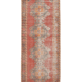 Vintage Niğde Turkish Runner Rug 3x9 ft — Red & Beige Distressed