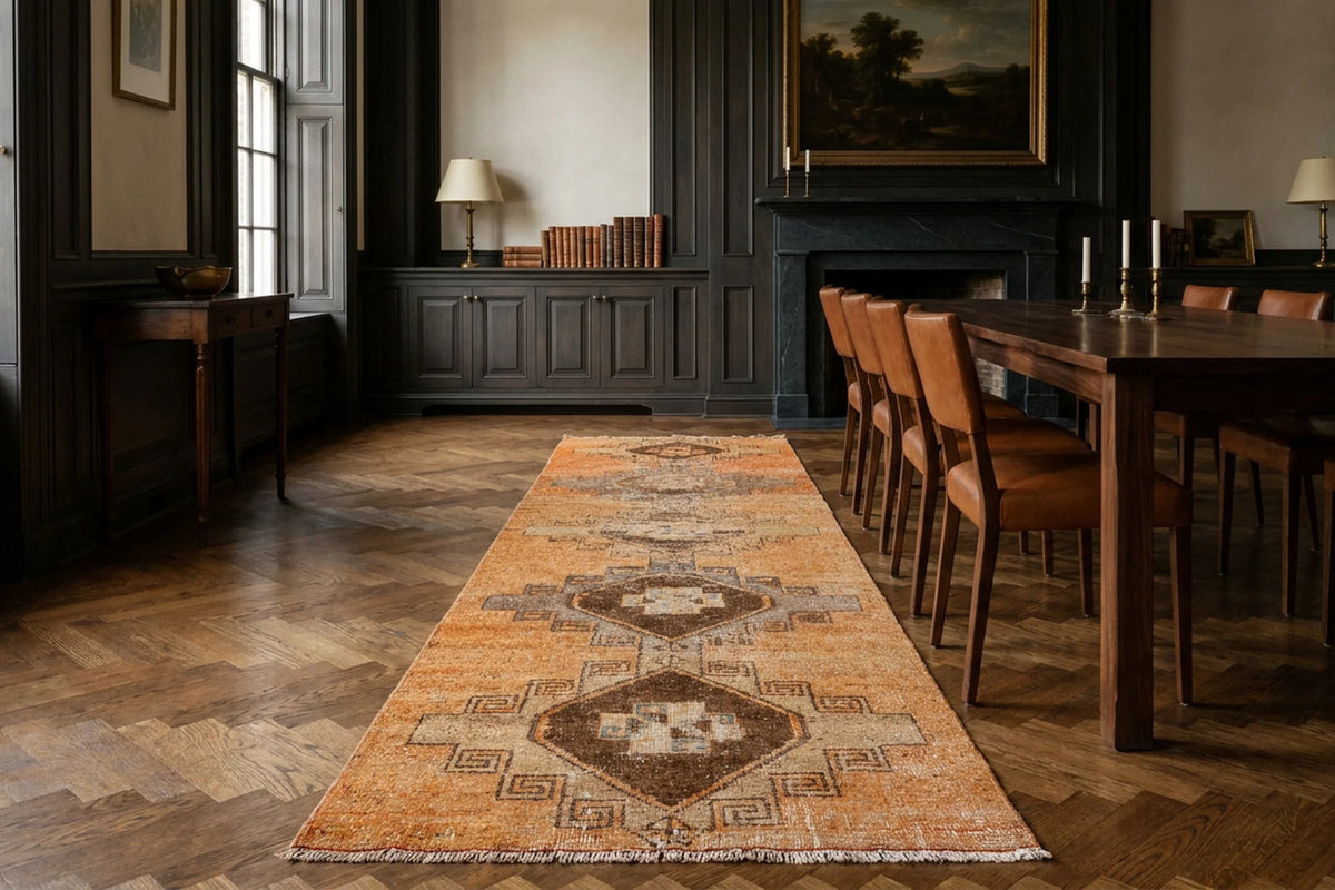 Turkish Runner Rug in a styled room