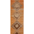 Vintage Malatya Turkish Runner Rug 2x10 ft — Orange & Brown Geometric