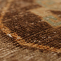 Vintage Malatya Turkish Runner Rug 2x10 ft — Orange & Brown Geometric