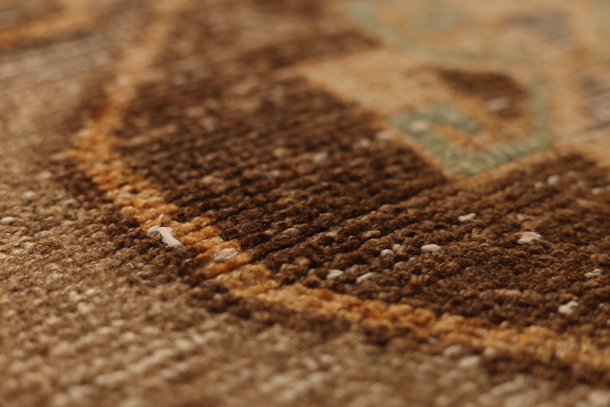 Vintage Malatya Turkish Runner Rug 2x10 ft — Orange & Brown Geometric