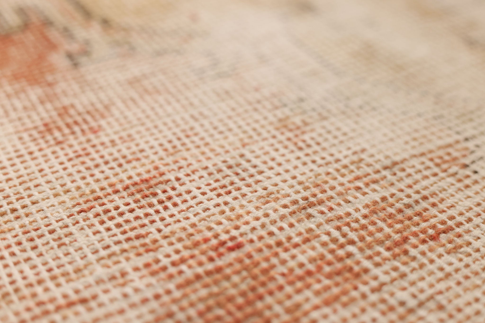 Vintage Nevşehir Turkish Runner Rug 1x3 ft — Beige & Orange Distressed