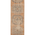 Vintage Konya Turkish Runner Rug 2x9 ft — Orange & Blue Distressed