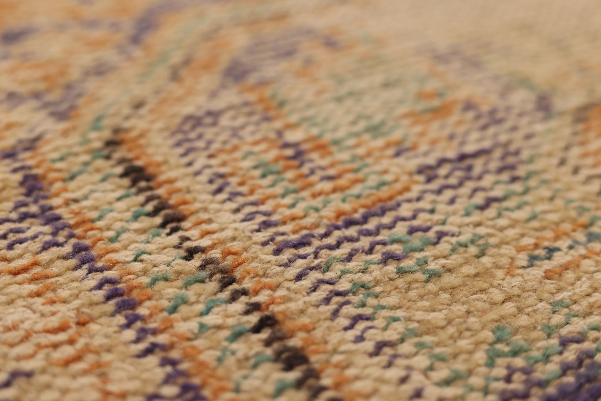 Vintage Konya Turkish Runner Rug 2x9 ft — Orange & Blue Distressed