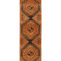 Vintage Malatya Turkish Runner Rug 2x9 ft — Orange & Brown Geometric