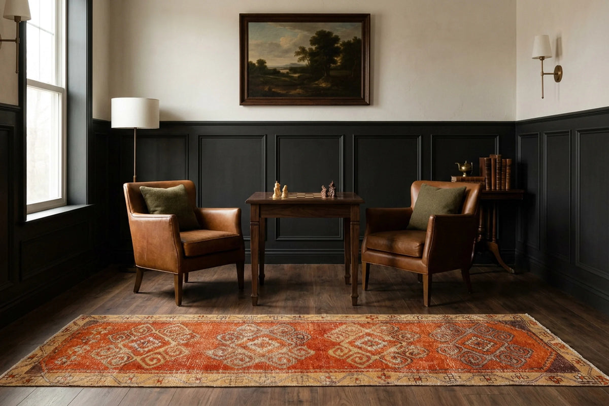 Turkish Runner Rug in a styled room