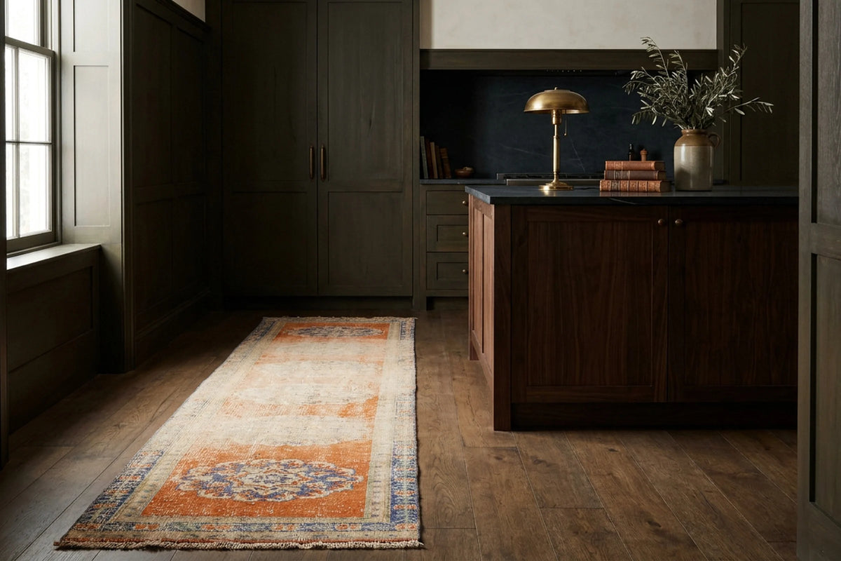 Turkish Runner Rug in a styled room