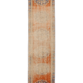 Vintage Manisa Turkish Runner Rug 2x10 ft — Orange & Beige Floral (No. 29454)