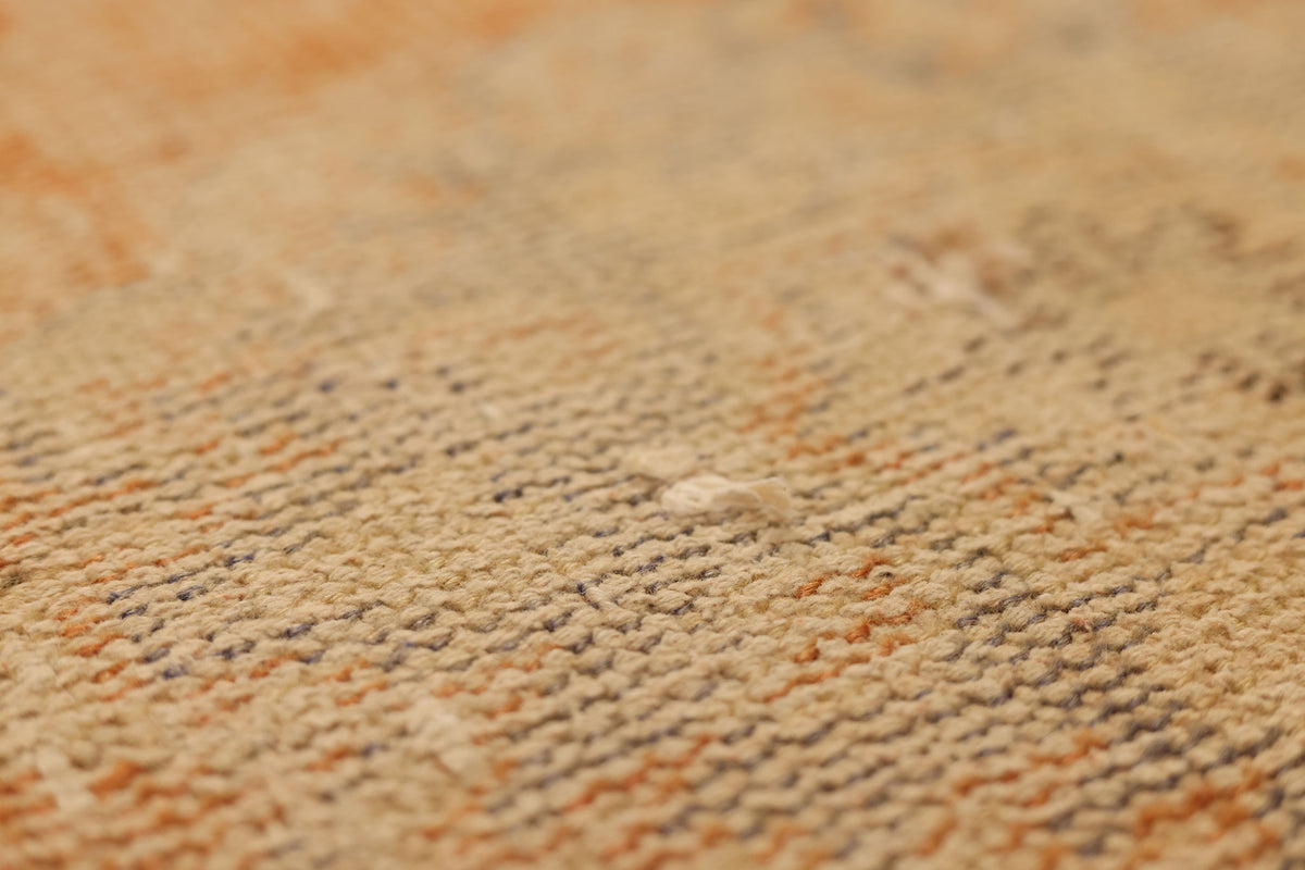 Vintage Manisa Turkish Runner Rug 2x10 ft — Orange & Beige Floral (No. 29454)