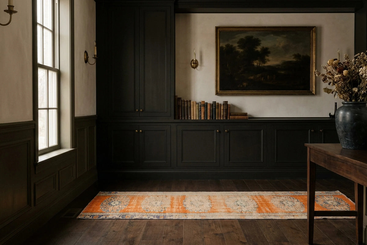 Turkish Runner Rug in a styled room