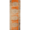 Vintage Manisa Turkish Runner Rug 2x9 ft — Orange & Beige Floral