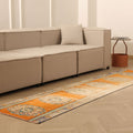 Vintage Manisa Turkish Runner Rug 2x9 ft — Orange & Beige Floral