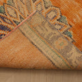 Vintage Manisa Turkish Runner Rug 2x9 ft — Orange & Beige Floral