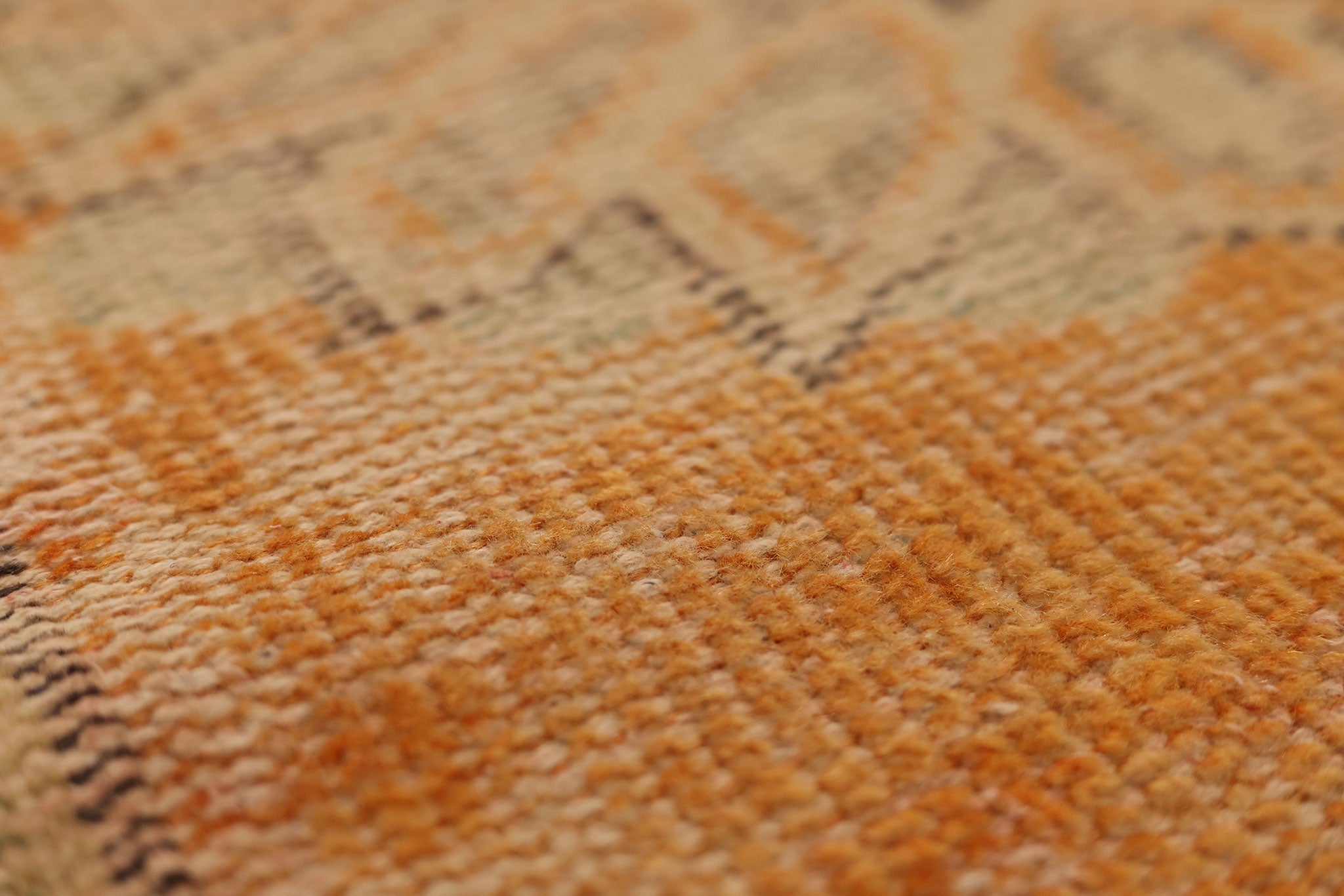 Vintage Manisa Turkish Runner Rug 2x9 ft — Orange & Beige Floral