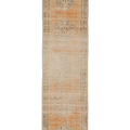 Vintage Manisa Turkish Runner Rug 2x10 ft — Orange & Beige Floral