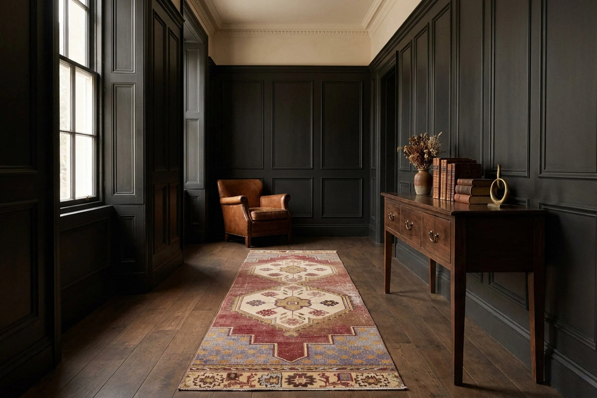 Turkish Runner Rug in a styled room