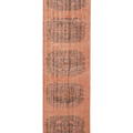 Vintage Konya Turkish Runner Rug 3x12 ft — Orange & Blue Geometric