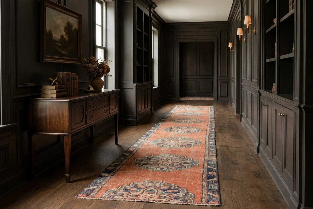 Turkish Runner Rug in a styled room