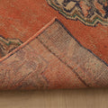 Vintage Manisa Turkish Runner Rug 2x9 ft — Orange & Blue Geometric