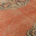 Vintage Manisa Turkish Runner Rug 2x9 ft — Orange & Blue Geometric