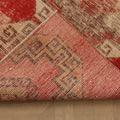 Vintage Malatya Turkish Runner Rug 2x10 ft — Red & Beige Geometric