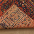 Vintage Konya Turkish Runner Rug 2x10 ft — Red & Blue Geometric