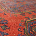 Vintage Konya Turkish Runner Rug 2x10 ft — Red & Blue Geometric