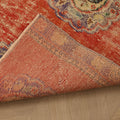 Vintage Manisa Turkish Runner Rug 2x9 ft — Red & Beige Distressed
