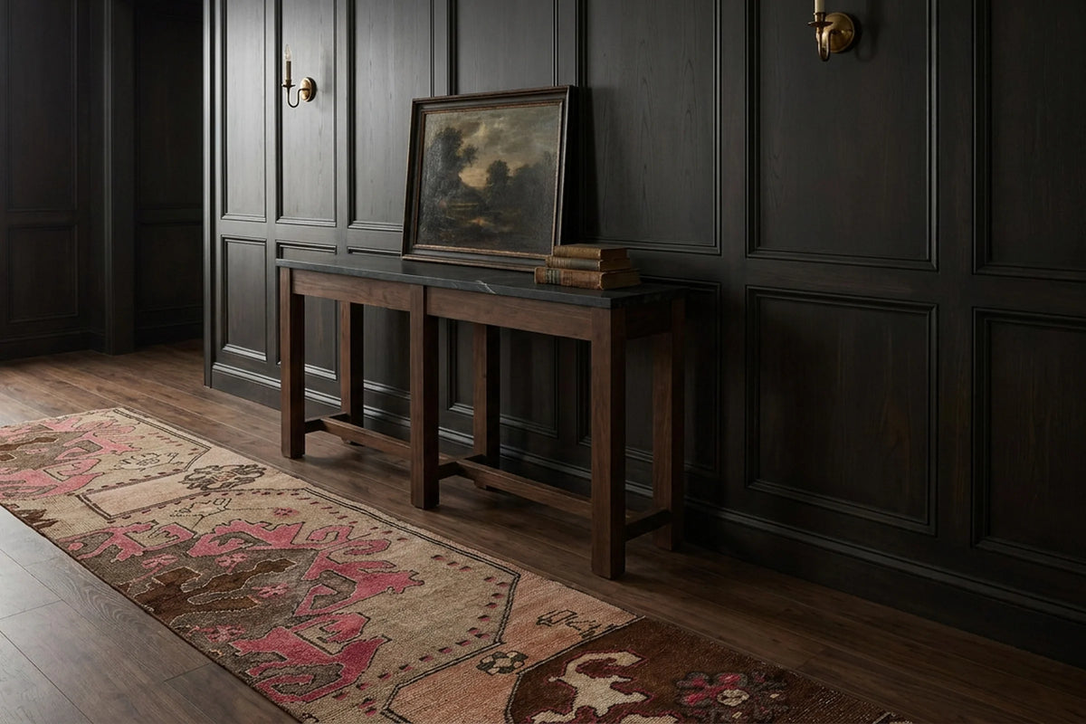 Turkish Runner Rug in a styled room