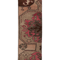 Vintage Kars Turkish Runner Rug 2x7 ft — Brown & Pink Geometric