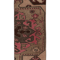 Vintage Kars Turkish Runner Rug 1x5 ft — Brown & Pink Geometric