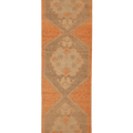 Vintage Malatya Turkish Runner Rug 3x11 ft — Orange & Beige Geometric
