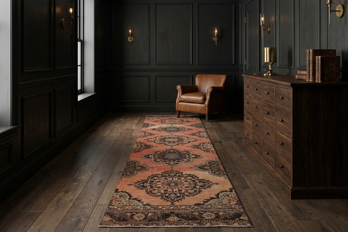 Turkish Runner Rug in a styled room