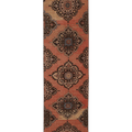 Vintage Konya Turkish Runner Rug 2x12 ft — Red & Brown Floral