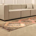 Vintage Konya Turkish Runner Rug 2x12 ft — Red & Brown Floral