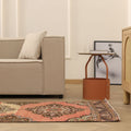 Vintage Konya Turkish Runner Rug 2x12 ft — Red & Brown Floral