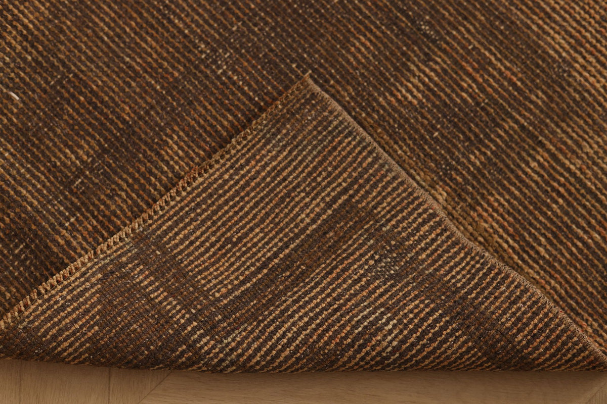 Vintage Malatya Turkish Runner Rug 2x6 ft — Brown & Beige Geometric