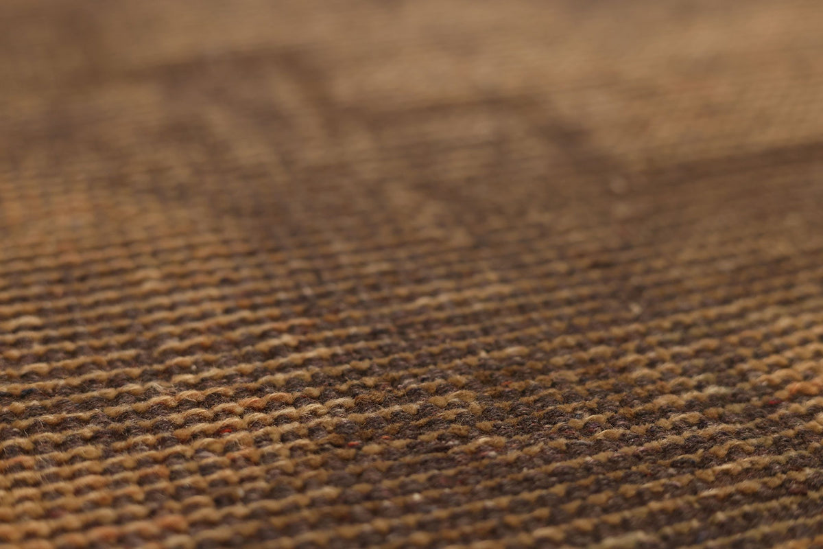 Vintage Malatya Turkish Runner Rug 2x6 ft — Brown & Beige Geometric
