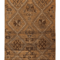 Vintage Gaziantep Turkish Area Rug 3x5 ft — Orange & Brown Geometric
